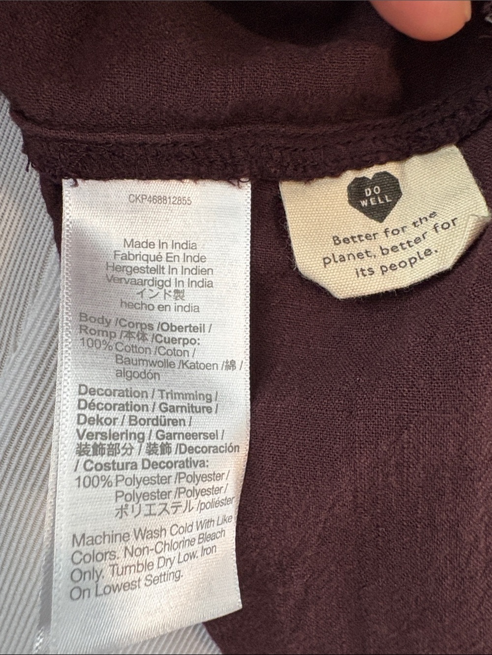 🩵🍇 Madewell Embroidered Puff-Sleeve Square Neck Top in beautiful Plum color - Picture 5 of 6